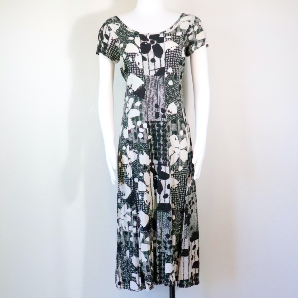 Jams World Cream & Black Floral Dress In 'Diva' Print